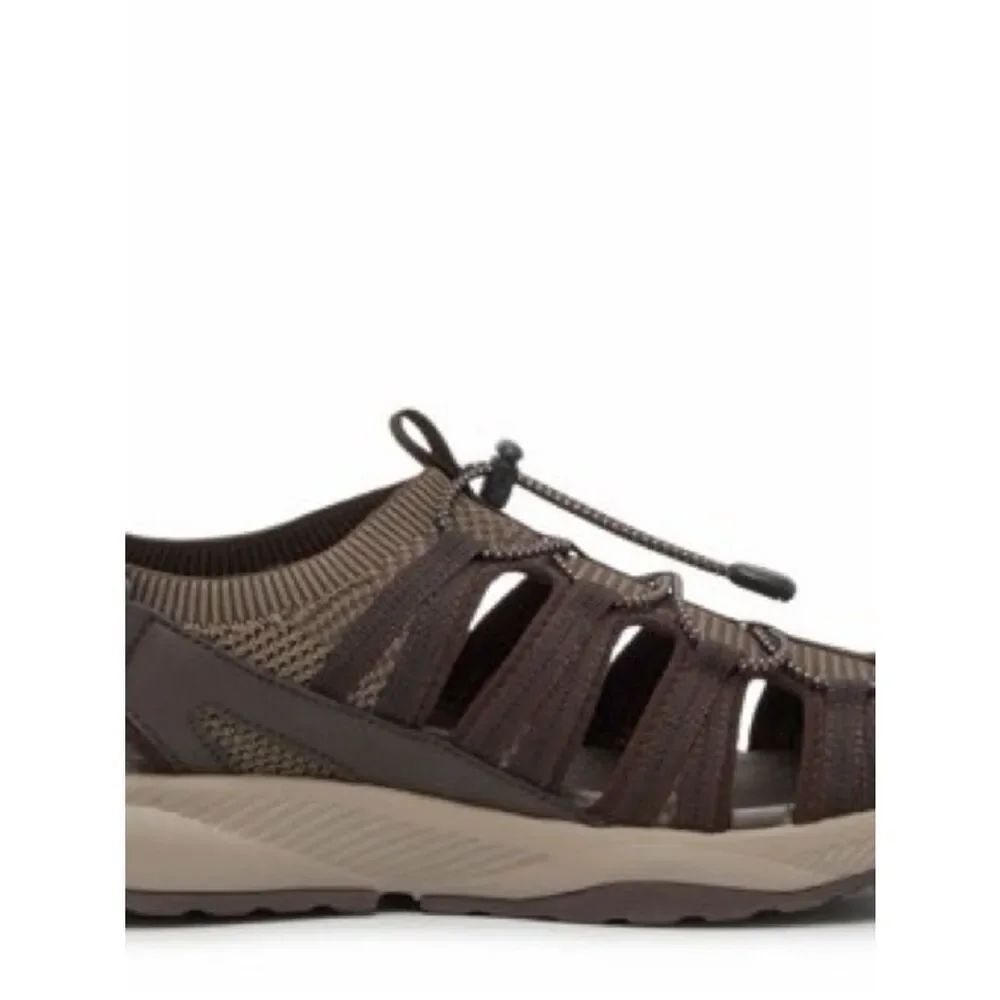 Eddie Bauer Men's Yesler Fisherman Sport Sandal Dark Brown Closed-Toe